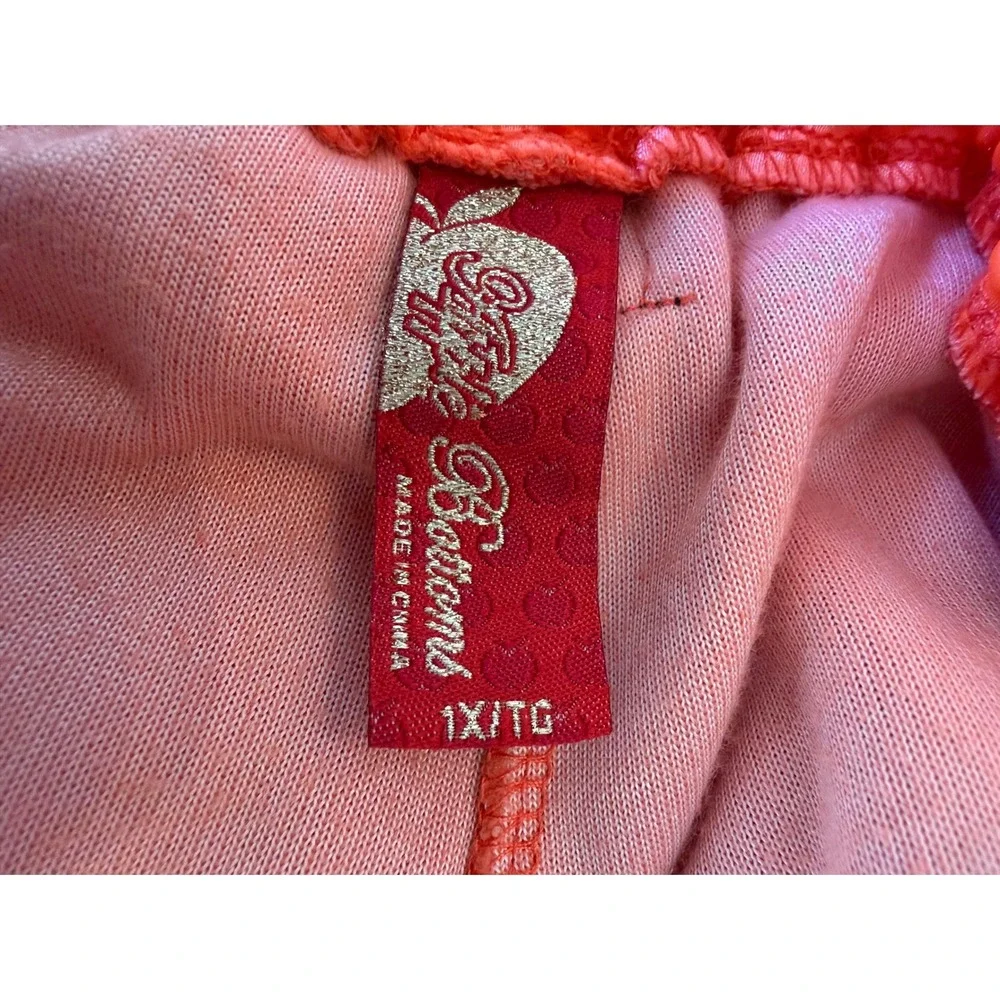 Vintage Y2K Apple Bottoms Velour Jogger‎ Track Pants 1X Sequin Logo Juicy Style